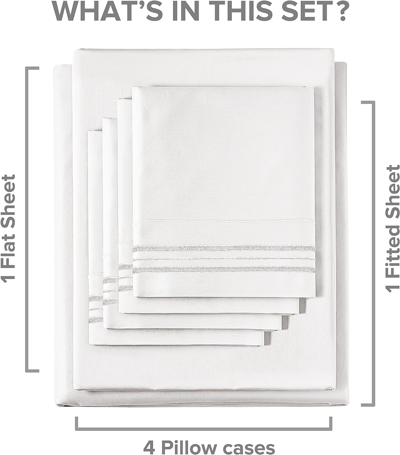 King 6 Piece Sheet Set - Breathable &amp; Cooling Bed Sheets - Hotel Luxury Bed Sheets for Women, Men, Kids &amp; Teens - Comfy Bedding w/ Deep Pockets &amp; Easy Fit - Soft &amp; Wrinkle - King White Sheets