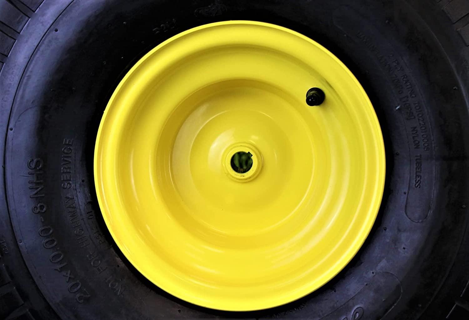 (Set of 2) 20x10.00-8 Tires & Wheels 2 Ply for Lawn & Garden Mower Turf Tires