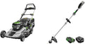 EGO Power 21-Inch 56-Volt Lithium-ion Cordless Lawn Mower 5.0Ah Battery and Rapid Charger Included & 15-Inch Foldable Shaft String Trimmer with Rapid Reload Head 2.5Ah Battery, Charger Included