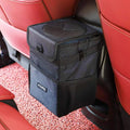 Ryhpez Car Trash Can with Lid - Car Trash Bag Hanging with Storage Pockets Collapsible and Portable Car Garbage Bin