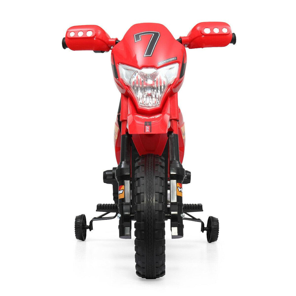 Kids Electric Ride On Cars, 6V Battery Powered Electric Motorcycle Toy for Kids to Ride, Multi Function Ride-On Car for Children Child, w/Training Wheels