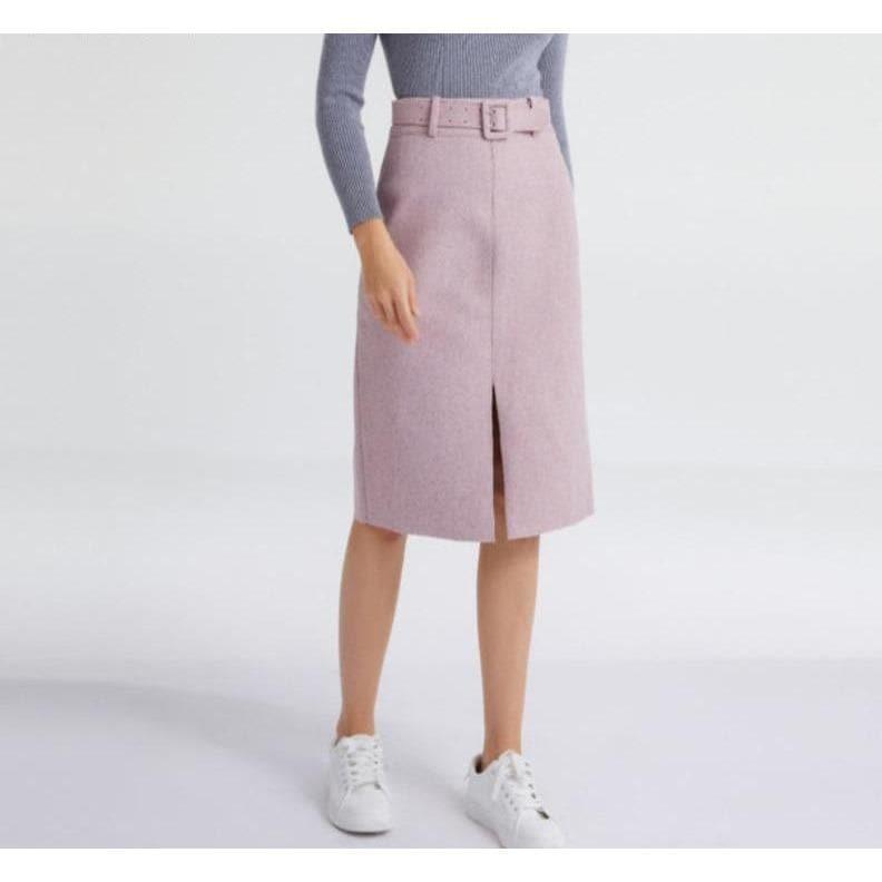 pencil skirt with elegant belt