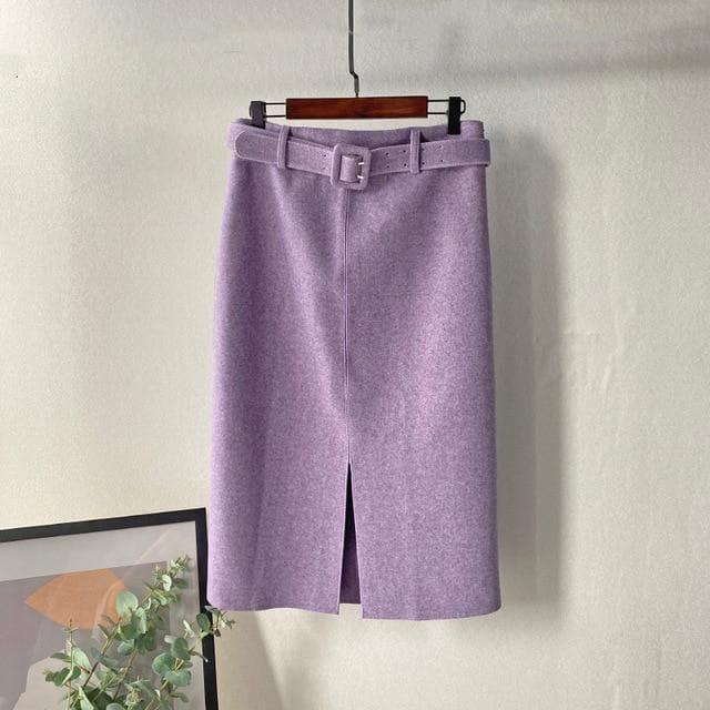 pencil skirt with elegant belt
