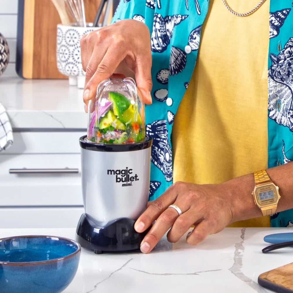 Magic Bullet Mini 14 oz. Compact Personal Blender Silver/Black portable blender
