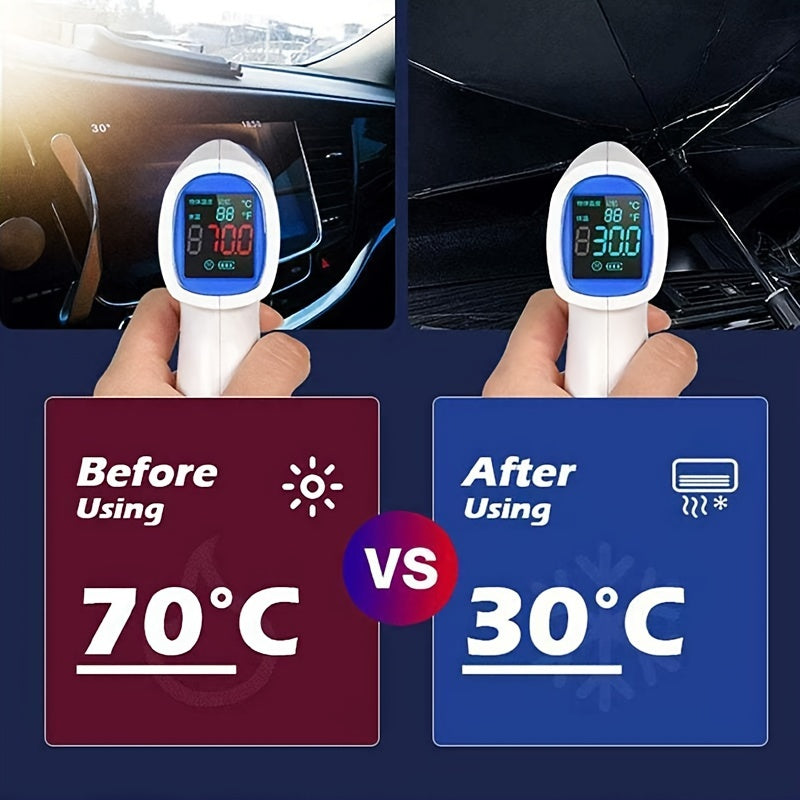 Protect Your Car from the Sun with this Portable, Foldable Car Windshield Sunshade!