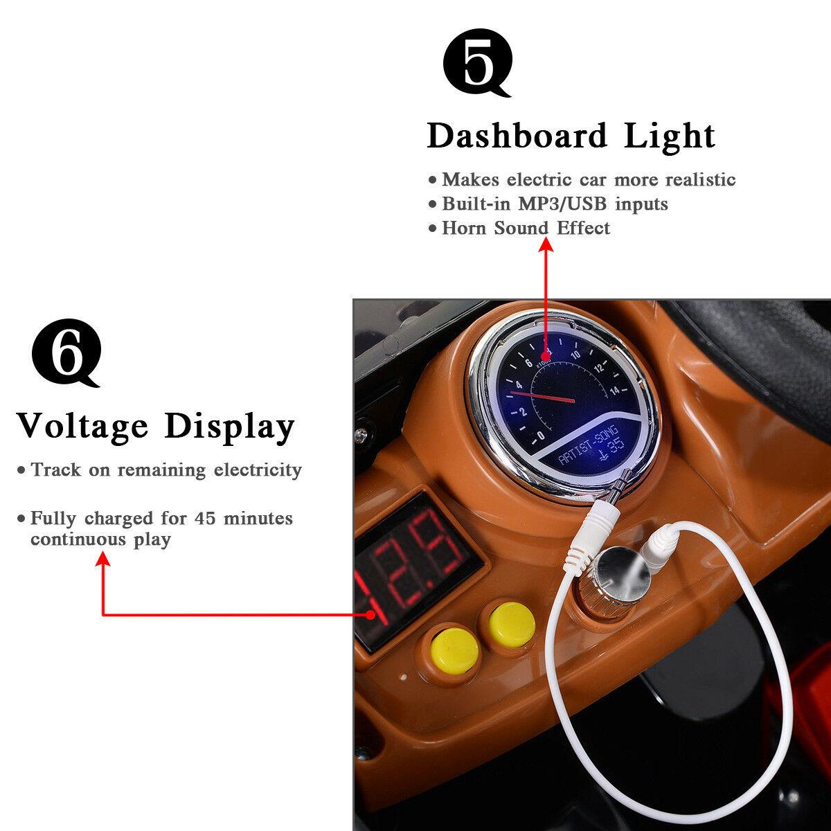 Lowestbest Electric Cars Toy for Kids, 6V Power Kids Electric Ride On Cars, Birthday Gift Ride-On Truck for Children Child, With MP3 LED Light