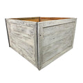 Farmhouse 27 in. W x 14.5 in. H, 37 in. Dia, White Wash Decorative Christmas Tree Box Collar