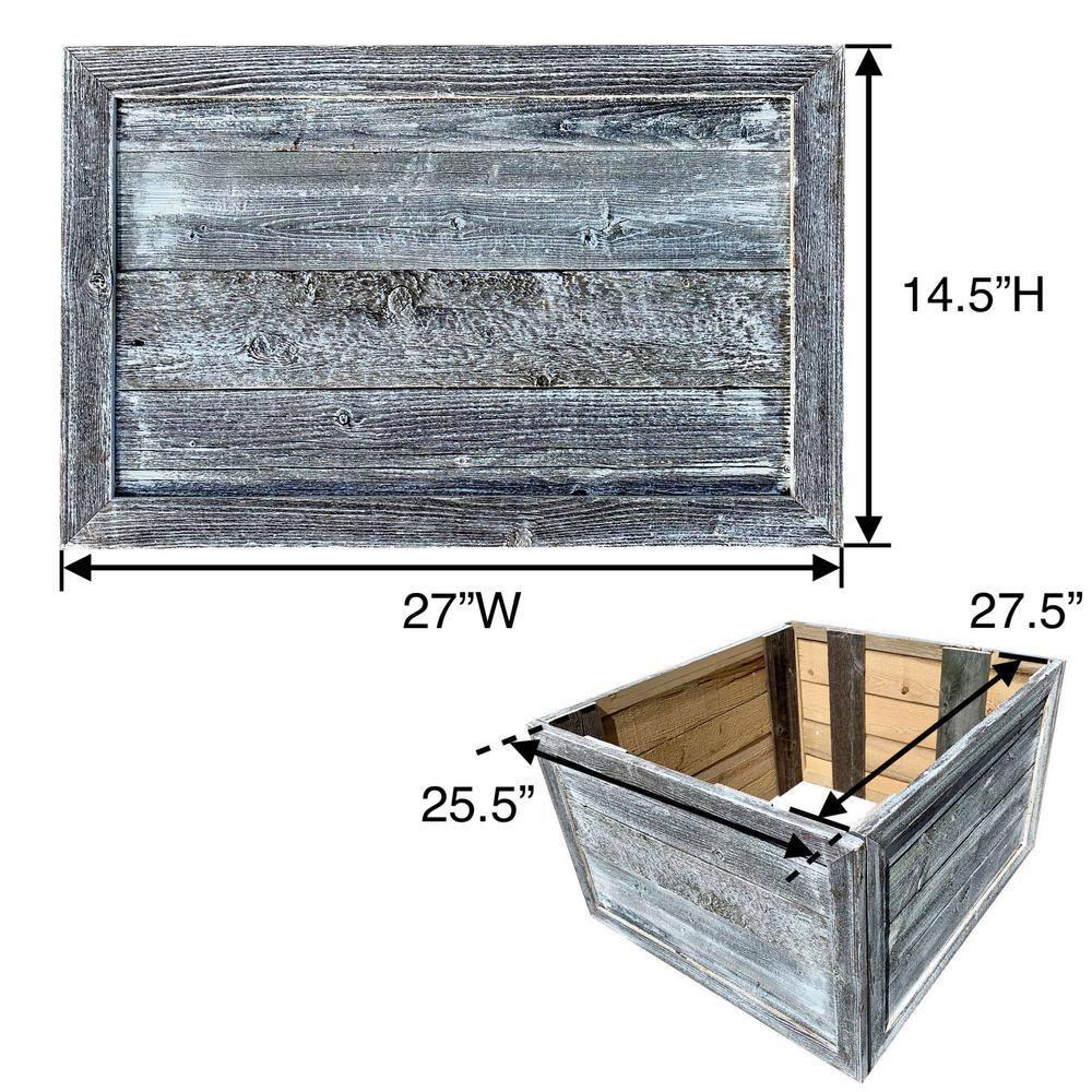 Farmhouse 27 in. W x 14.5 in. H, 37 in. Dia, White Wash Decorative Christmas Tree Box Collar