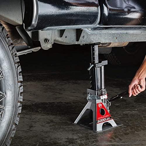 Power 3 Ton All-in-One Hydraulic Bottle Jack and Jackstand in One Unit, Compact, Wide Base, 11- 21 Inch Range, Eliminates Jackstands, for Unibody, Trucks, SUVs, RVs, Cars, Trailers, ASME - 620471