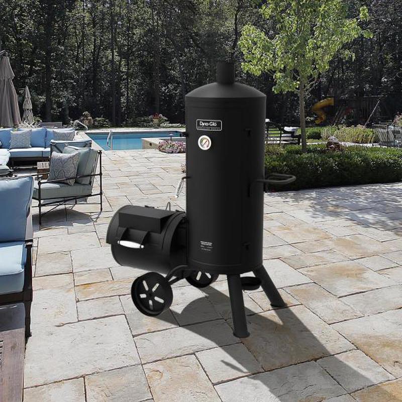 Signature Heavy-Duty Vertical Offset Charcoal Smoker and Grill in Black New
