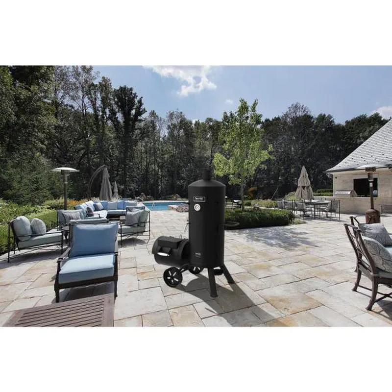 Signature Heavy-Duty Vertical Offset Charcoal Smoker and Grill in Black New