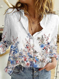 Floral Print Loose Casual Long Sleeve Blouse