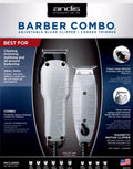 ANDIS BARBER COMBO   T OUTLINER TRIMMER SILVER UPC, 040102663253 MADE IN USA