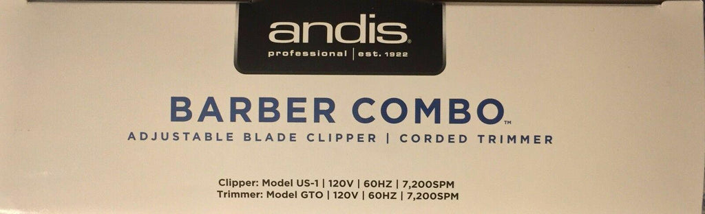 ANDIS BARBER COMBO   T OUTLINER TRIMMER SILVER UPC, 040102663253 MADE IN USA