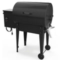 Outdoor Pellet Grill Porcelain Coated Steel 2-Wheels Barrel Black