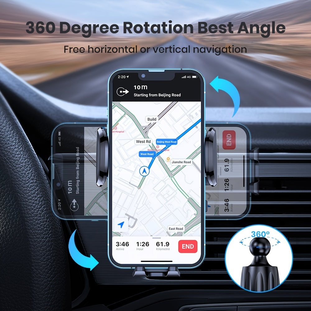 Car Phone Holder Mount, TOPK [2023 Upgrade Auto Locking] Universal Phone Holder With Hook Clip For Car Air Vent Compatible With  Samsung Etc.