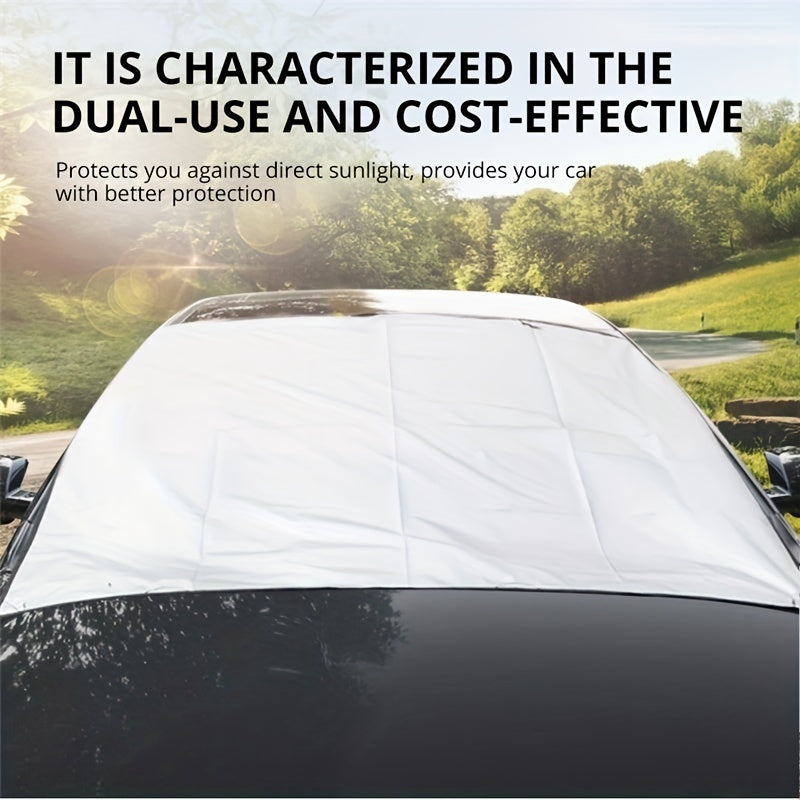 1pc Keep Your Car Protected From Snow And Sun With Our Foldable Windshield Cover