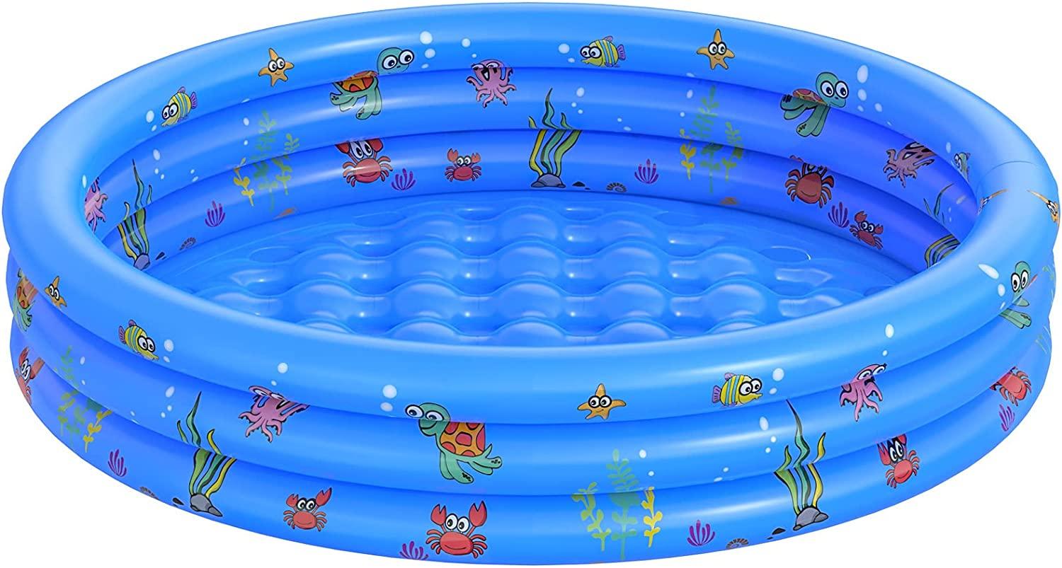 garden round inflatable baby swimming pool, portable inflatable child/children little pump pool,kiddie paddling pool indoor&amp;outdoor toddler water game play center for kids/girl/boy
