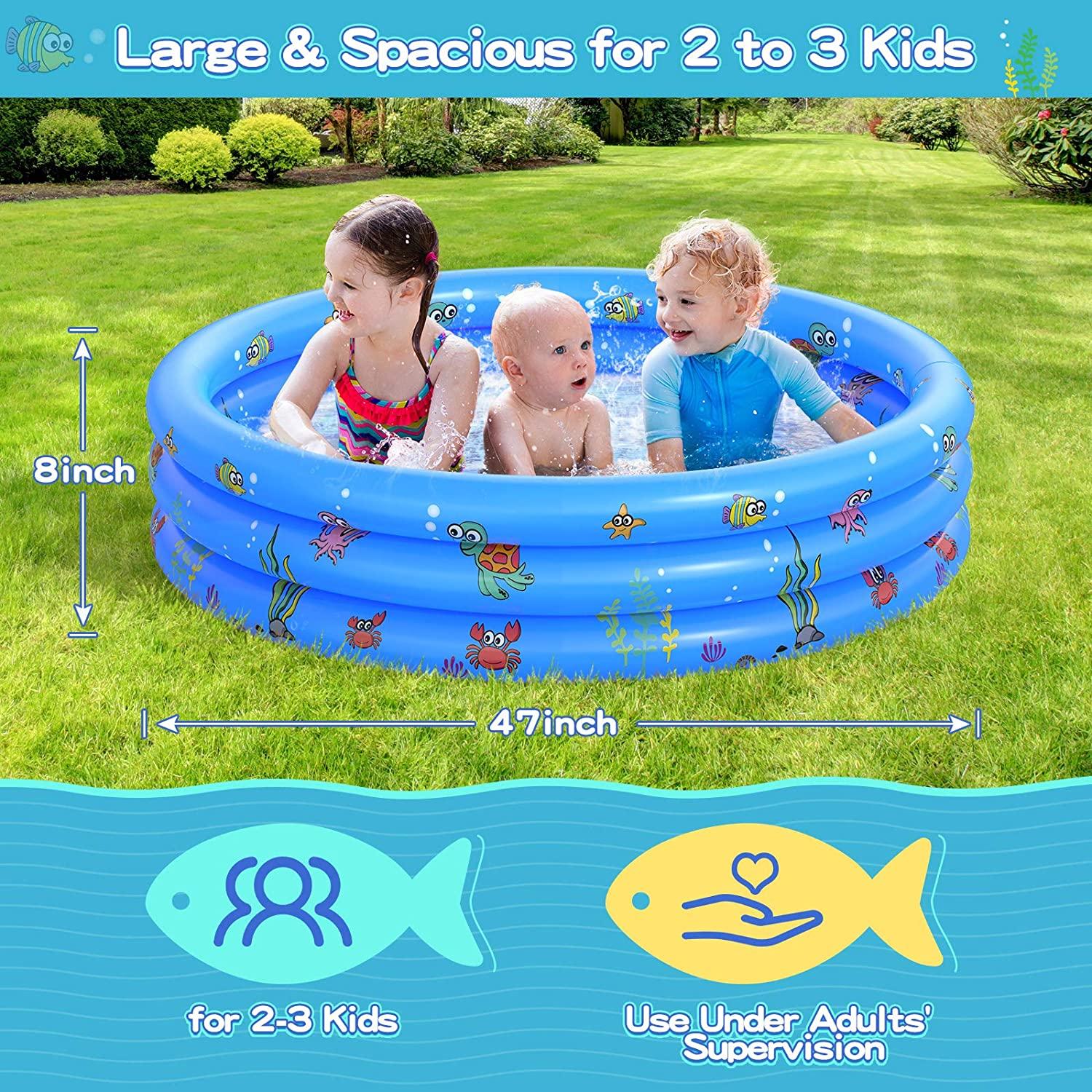 garden round inflatable baby swimming pool, portable inflatable child/children little pump pool,kiddie paddling pool indoor&amp;outdoor toddler water game play center for kids/girl/boy