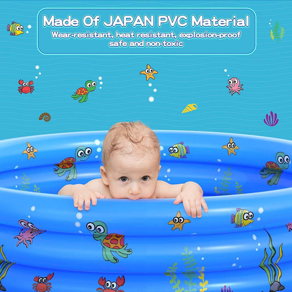 garden round inflatable baby swimming pool, portable inflatable child/children little pump pool,kiddie paddling pool indoor&amp;outdoor toddler water game play center for kids/girl/boy