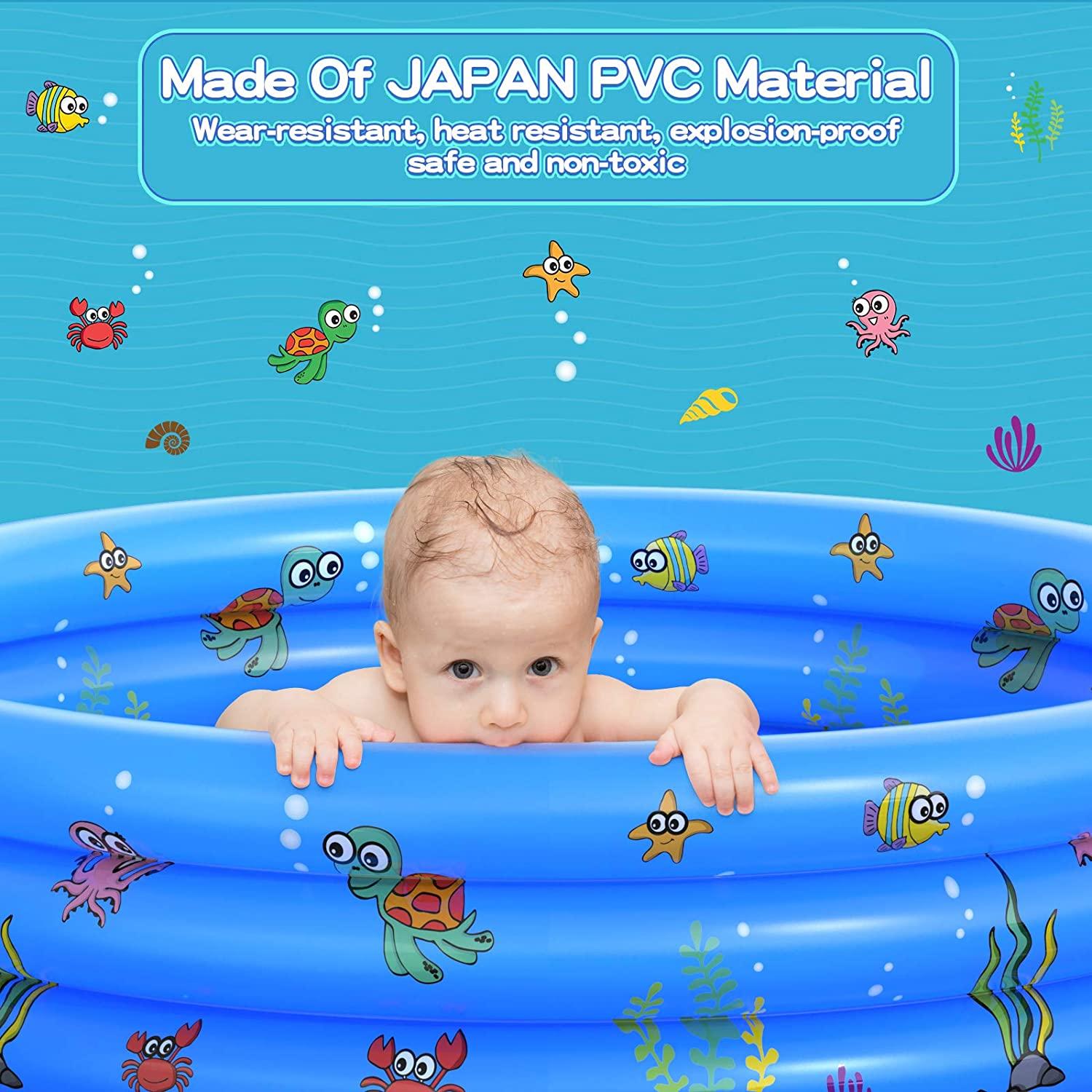 garden round inflatable baby swimming pool, portable inflatable child/children little pump pool,kiddie paddling pool indoor&amp;outdoor toddler water game play center for kids/girl/boy