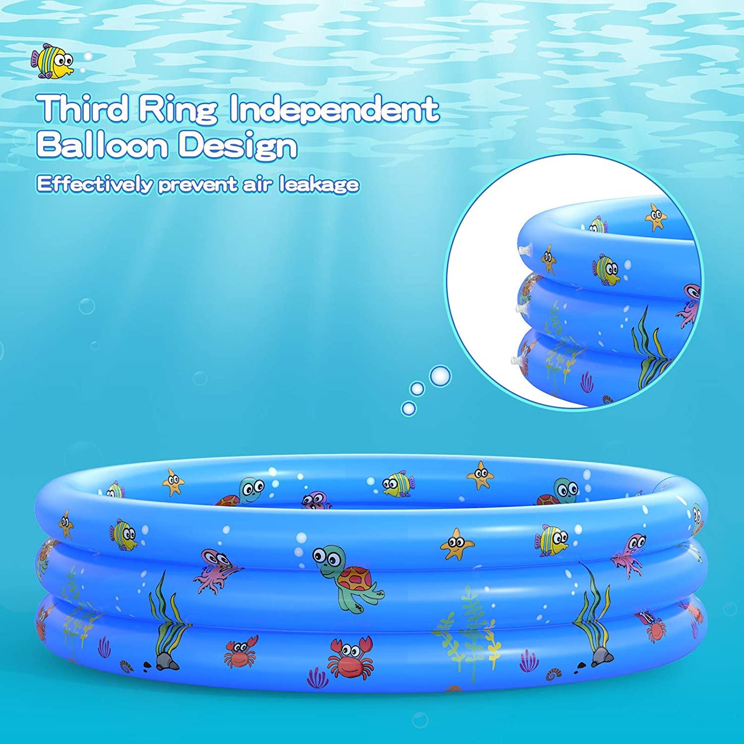 garden round inflatable baby swimming pool, portable inflatable child/children little pump pool,kiddie paddling pool indoor&amp;outdoor toddler water game play center for kids/girl/boy