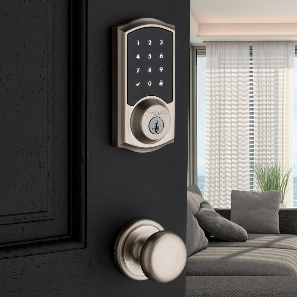 Premis Touchscreen Smart Lock Satin Nickel Single Cylinder Electronic Deadbolt Featuring SmartKey Security