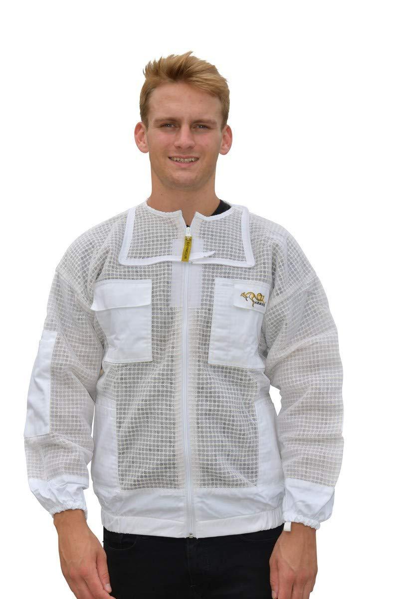 OZ ARMOUR Beekeeping Suit Jacket & Trouser Pant with 2 Veils Fencing & Round Brim Hat Ventilated 3 Layer Mesh Costume (3X-Large)