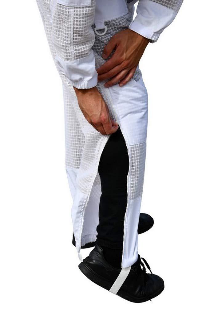 OZ ARMOUR Beekeeping Suit Jacket & Trouser Pant with 2 Veils Fencing & Round Brim Hat Ventilated 3 Layer Mesh Costume (3X-Large)