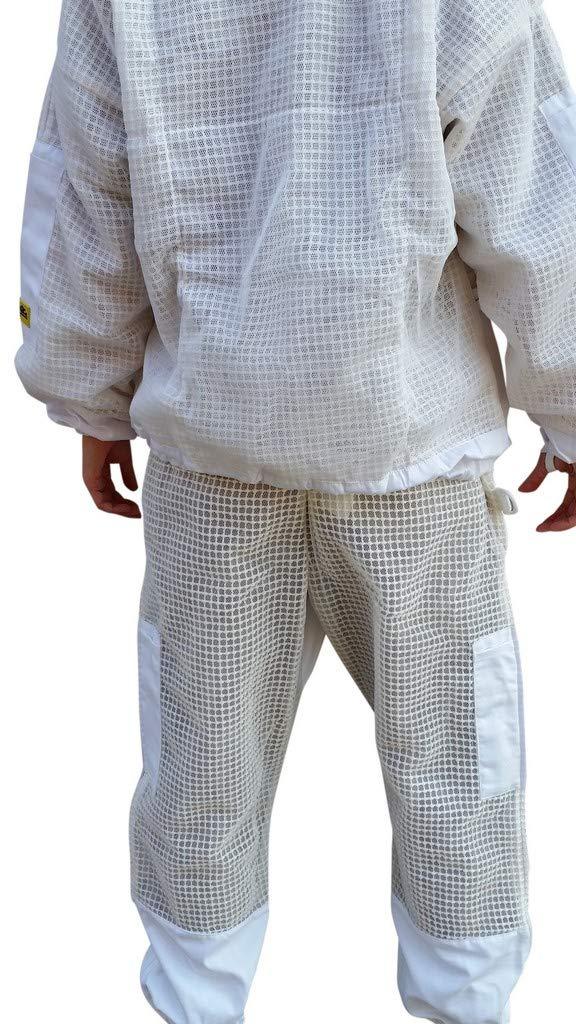 OZ ARMOUR Beekeeping Suit Jacket & Trouser Pant with 2 Veils Fencing & Round Brim Hat Ventilated 3 Layer Mesh Costume (3X-Large)