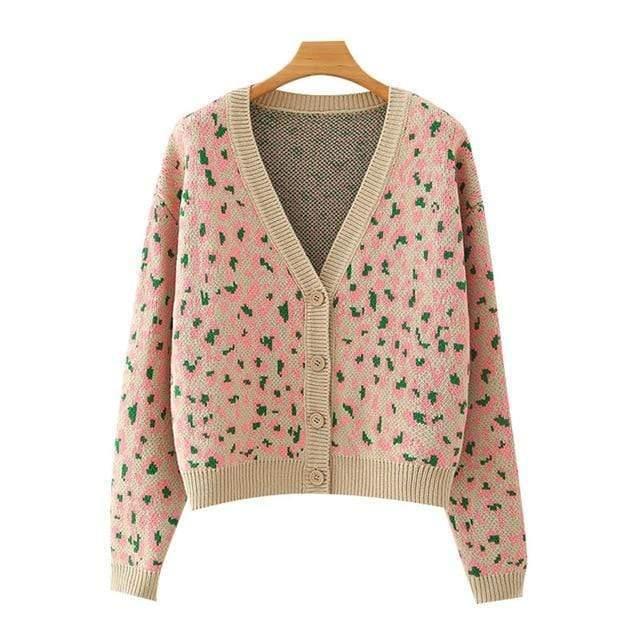 fashion leopard pattern knitted sweater