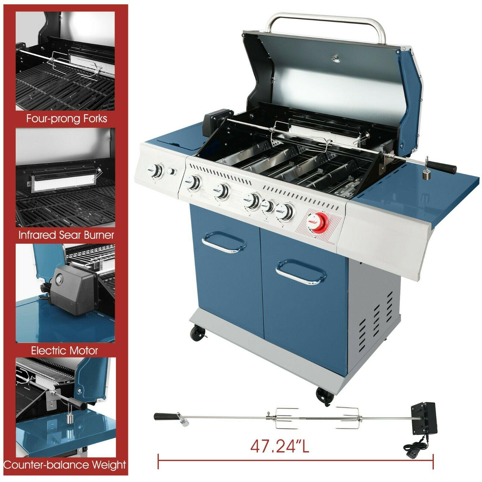 Gas Grill 5-Burner Cabinet Style Liquid Propane Gas Grill GA5403B