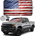 Autoamerics 1-Piece Windshield Sun Shade Grunge American Flag - 3 USA  - Foldable Car Front Window Sunshade for Most Sedans SUV Truck - Blocks Max UV Rays and Keeps Your Vehicle Cool - Large