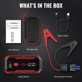 Car Jump Starter 2500A Peak Car Battery Jump Starter  Up To 2.11gal Gas And 1.85gal Diesel Engine 12V Portable Lithium Jump Starter LED Light/USB QC3.0