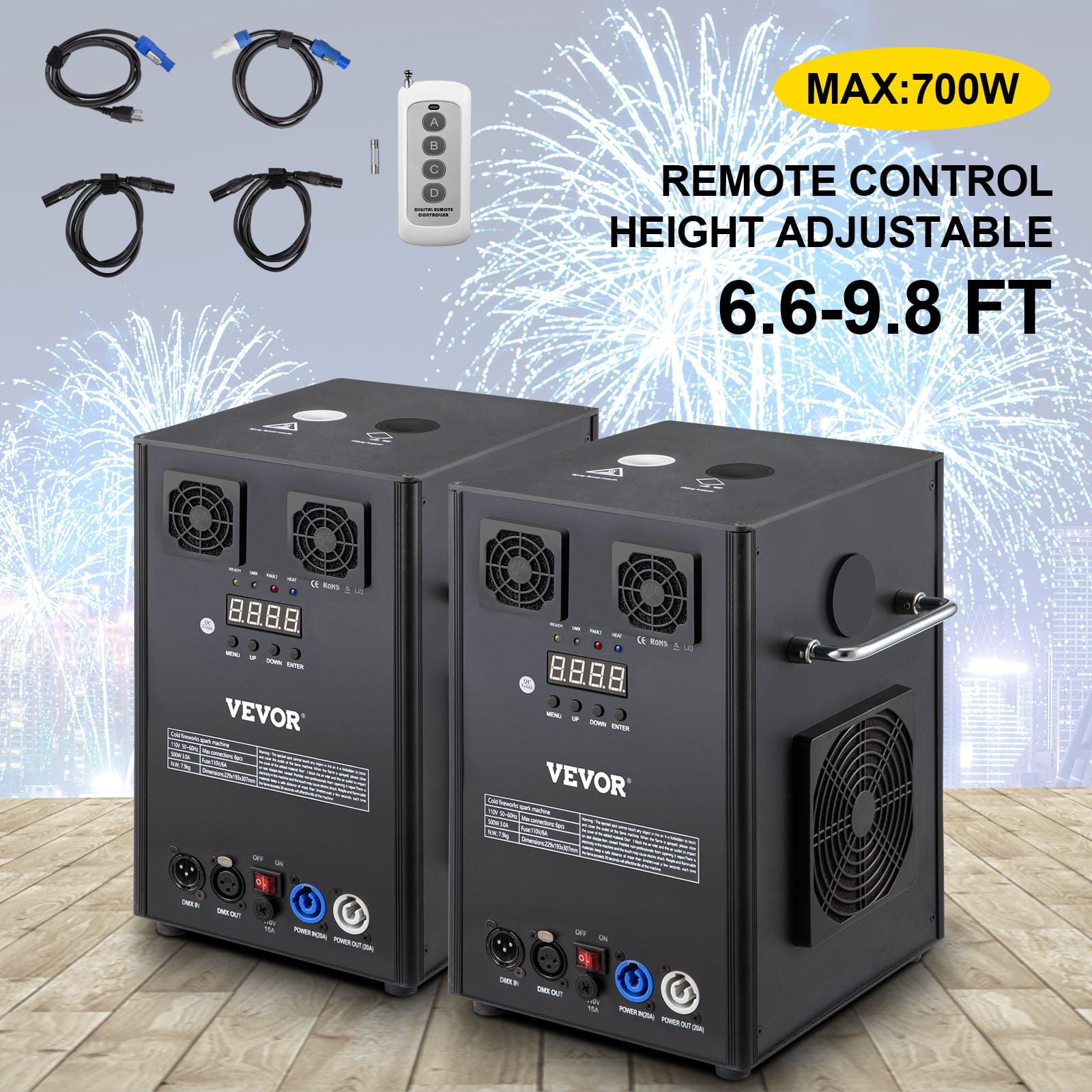 700W 2pcs LarCold Spark Firework Machine 6.6-9.8ft Adjustable StaEffect Rohs Approved Low Noise Smokeless for StaDJ Disco