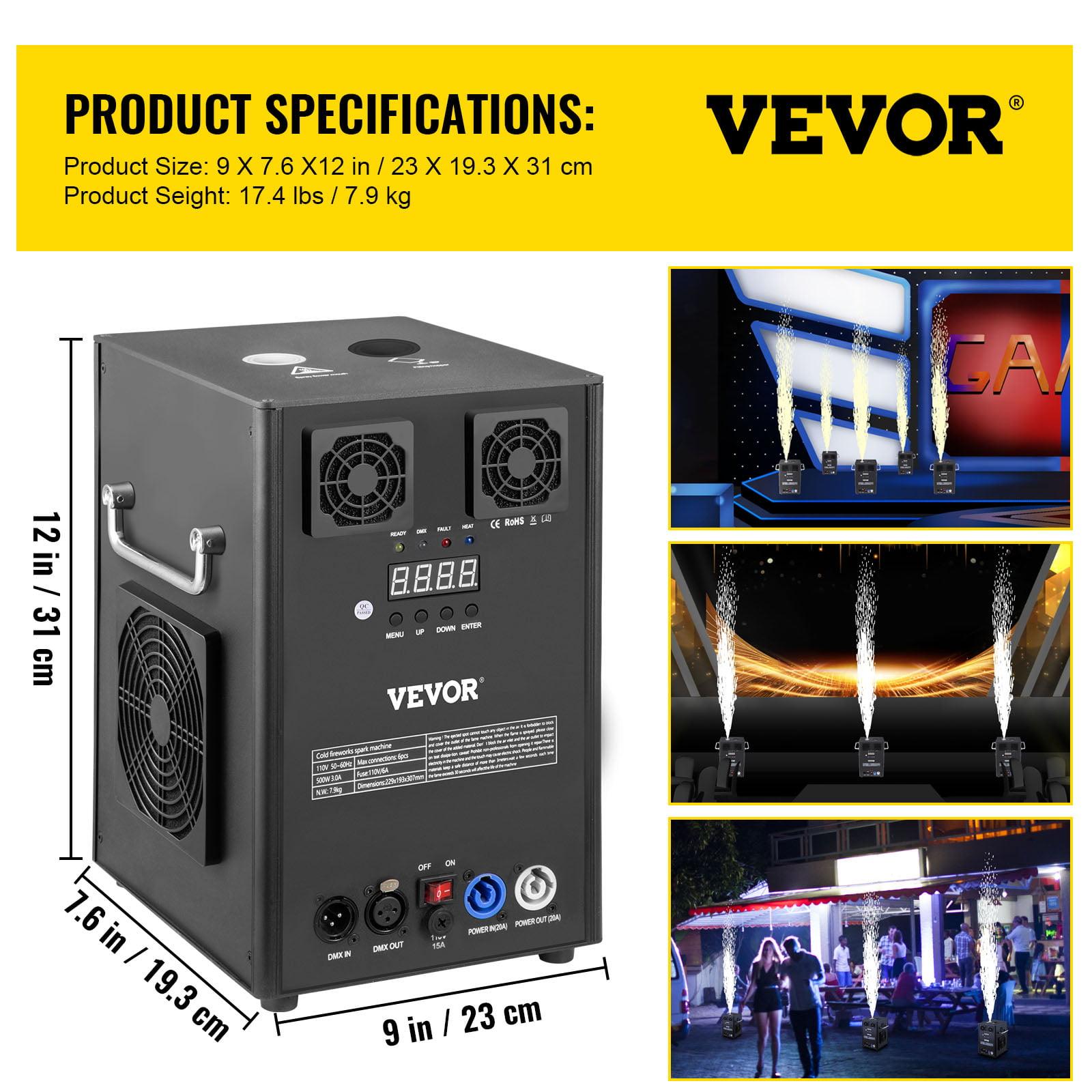 700W 2pcs LarCold Spark Firework Machine 6.6-9.8ft Adjustable StaEffect Rohs Approved Low Noise Smokeless for StaDJ Disco