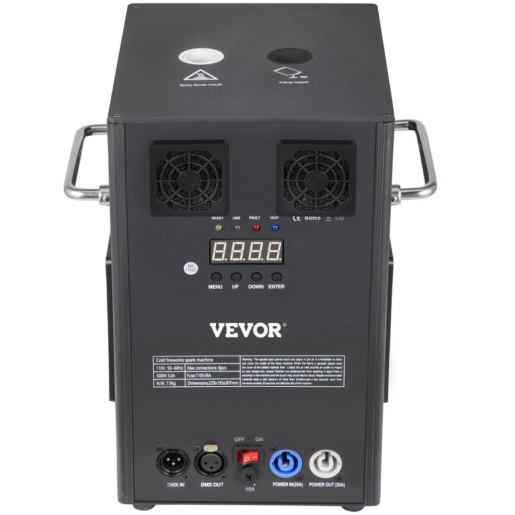700W 2pcs LarCold Spark Firework Machine 6.6-9.8ft Adjustable StaEffect Rohs Approved Low Noise Smokeless for StaDJ Disco