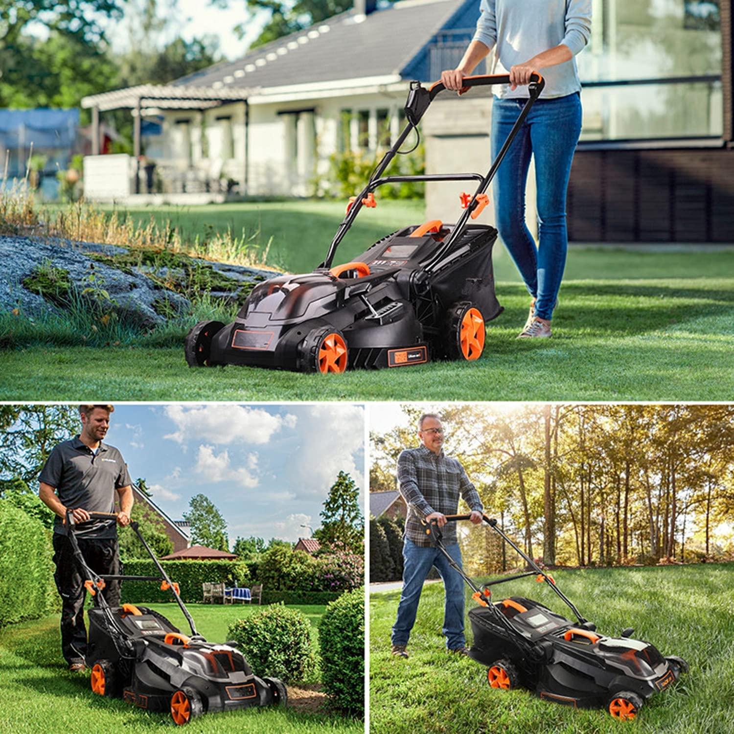 Cordless Lawn Mower, 40V Max 4.0Ah Battery, 16-Inch Brushless Lawn Mower, 50L Grass Box & Mulcher, 6 Mowing Heights, 3 Operation Heights, Low Noise, KDLM4040A