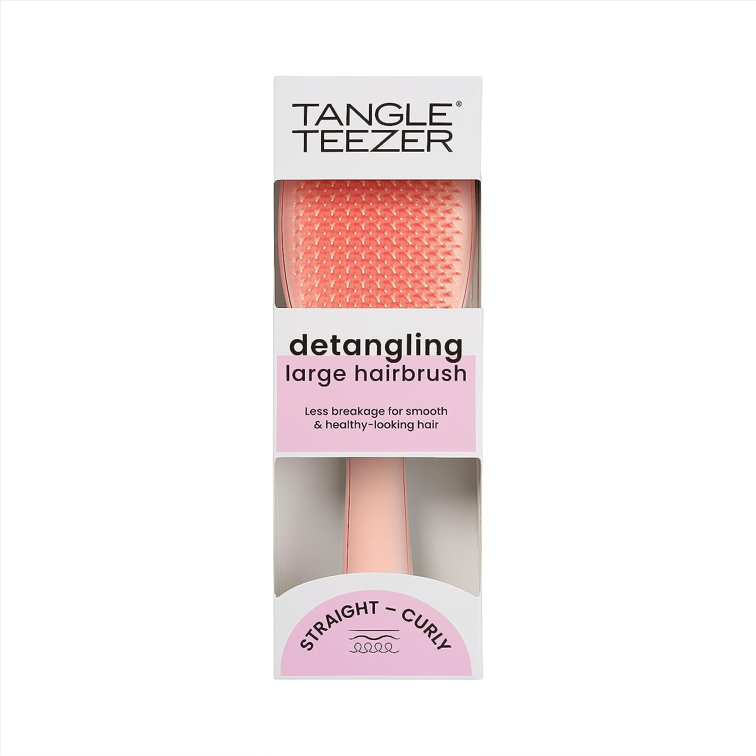 Tangle Teezer The Large Ultimate Detangling Brush, Dry and Wet Hair Brush Detangler for Long, Thick, Curly and Textured Hair, Peach Glow