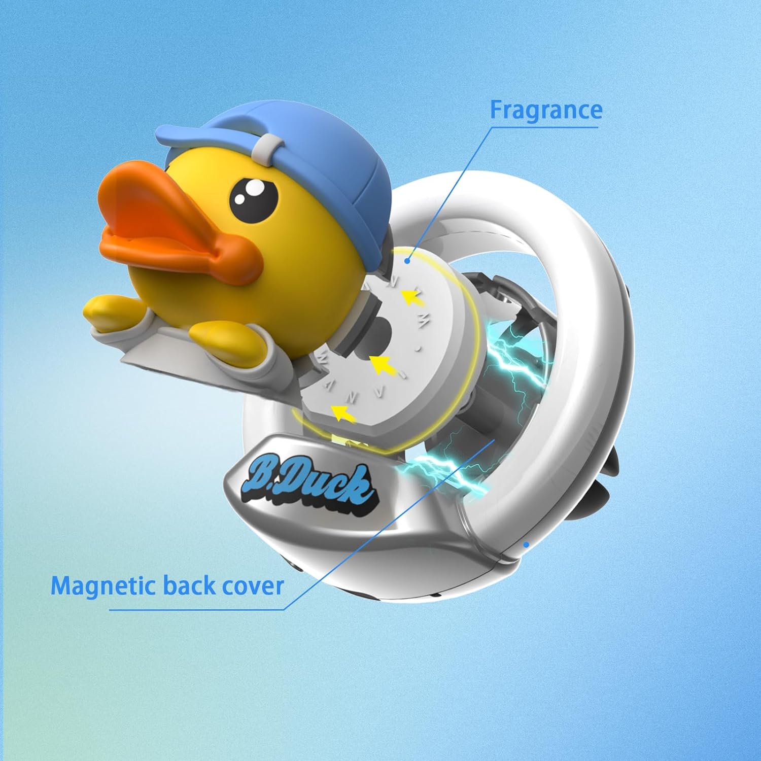 Cacacece Car Air Fresheners Cute Duck Car Voice-Activated Rhythm LED Light Automotive Air Outlet Creative Perfume Aromatherapy Decoration Accessories Air Fresheners for Cars