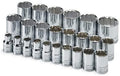 SK Professional Tools 1924 24-Piece 1/2 in. Drive 12-Point Standard Metric Socket Set - Chrome Socket Set with Super Chrome Finish | Set of 24 Sockets Made in USA