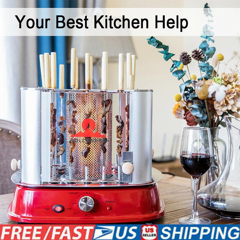Vertical Counter Top Electric Kebab Rotating Rotisserie Oven Grill Machine USA