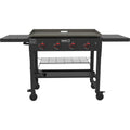 Propane Gas BBQ Grill Griddle Top 4 Burner Side Tables Cart Style Black