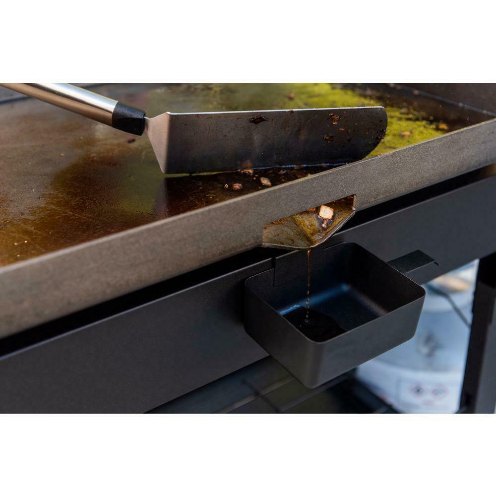 Propane Gas BBQ Grill Griddle Top 4 Burner Side Tables Cart Style Black