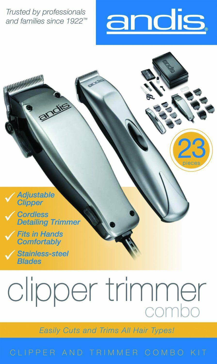 Andis Hair Clipper Trimmer 23 Piece Cord less Combo Kit beard mustache Hair