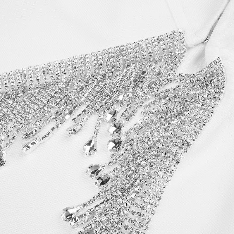 diamond tassel sexy halter dress