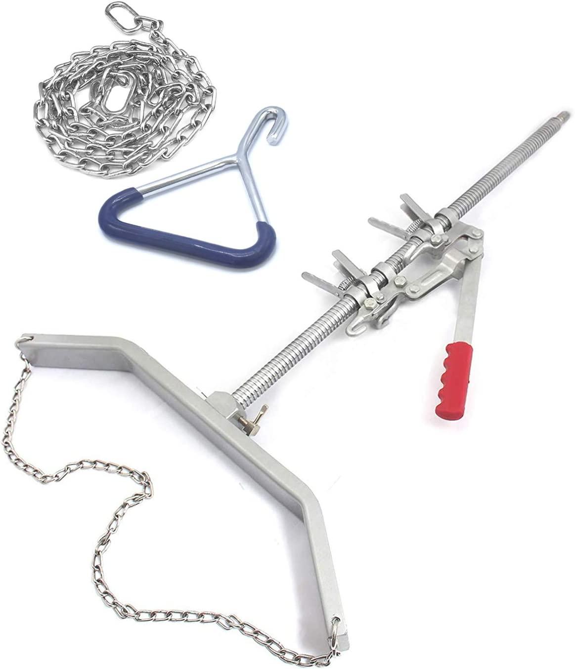 AAProTools Durable Baby Cow delivery Apparatus Calf Puller & (1pc) OB Handle, (1pc) Chain 30" Veterinary Instruments for Dairy Farm