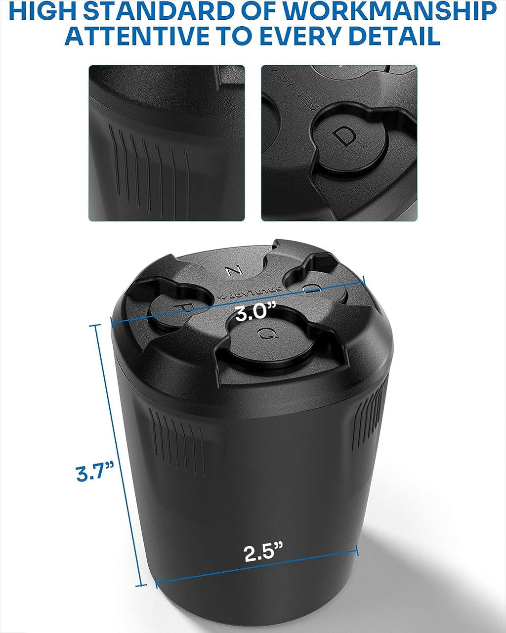 JOYTUTUS Universal High Capacity Car Coin Holder For Cup, Change Holder Compatible with Most Trucks Accessories, Sort Penny, Quarter, Dime, Nickels (Black)