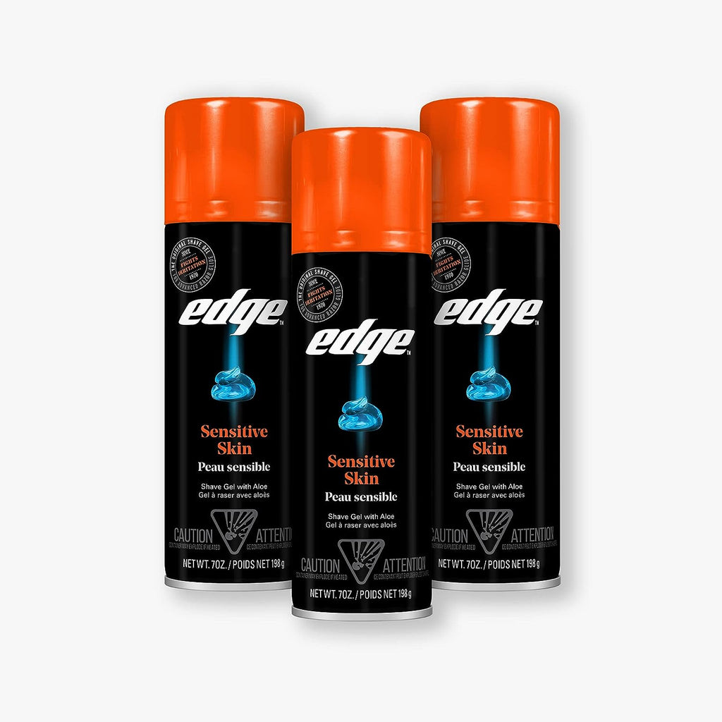 Edge Shave Gel for Men, Sensitive Skin with Aloe, 7oz (3 Pack) - Shaving Gel For Men That Moisturizes, Protects and Soothes To Help Reduce Skin Irritation