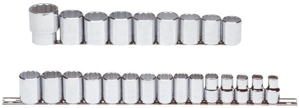 Stanley Proto J54211 24 Piece 12 Point 1/2" Drive Metric Socket Set